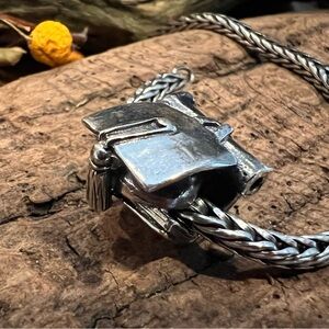 Authentic Trollbeads Graduation Hat TAGB-40061 Sterling Silver XL